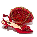 Women's Gold Shoes and Handbag Set, Elegant Matching Party Heels and Purse, Luxury-Inspired Italian