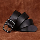 Men Genuine Leather Belt Luxury Pin Buckle Belts Thick  Strap Male Jeans for Man