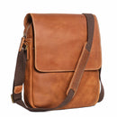 Men's Flap Magnetic Buckle Shoulder Bag Horse Leather Casual Crossbody Bags Top Layer Leather