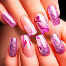 24pcs/set nails for women girls gradient Square almond tips Press on false nail