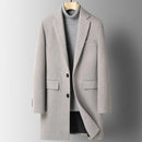 Men Autumn Winter Wool Blazer Long Jacket Slim Fit Thick Outwear Casual Woolen Coat Windbreaker