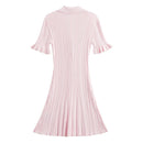 Elegant Summer Knitting Sweater Dresses for Women Pink Dress Female