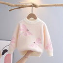 Sweater Autumn Winter Baby Dragonfly Pattern Pullover Bottoming Shirt Girls Preppy Sweaters