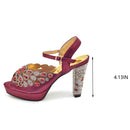 Sandals Women Summer Luxury Peep Toe Heel Party Shoes Designer Sandals Elegant Heeled Pumps