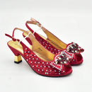 Women Shoes and Bags Set Decorated with Rhinestone Luxury Shoe and Bag Set for Party in Women