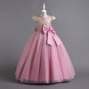 Girl Princess Dress Bow Lace Sleeveless Party Dresses for Girls Summer Children Clothes Girls' Dress 5-14 Years