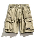 Summer Men Cargo Multi Pocket Cotton Shorts Casual Solid Elastic Waist Shorts Spring Shorts Pants