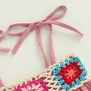 Kids Girls Dress Crochet Embroidery Sleeveless Tie-Up Spaghetti Strap Cami Dress Summer Casual Clothes Princess Dress