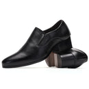 Men Dress Shoes Slip On Pointed Toe Leather Classic Men Formal Oxfords Black