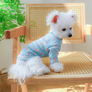 Dog Dresses Pet Clothes for Spring and Summer Bichon Blue Floral Bottoming Shirt Cute Pullover Shirt Light and Breathable