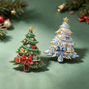 Beautiful Winter Pine-tree New Year Plants Party Brooch Pins Bowknot Christmas Tree Brooches