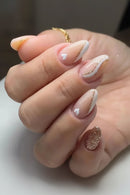 24pcs French White Spot Seamless Removable Nails Capsule Full Cover Waterproof Nails Set Press On Nail