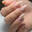 24pcs French White Spot Seamless Removable Nails Capsule Full Cover Waterproof Nails Set Press On Nail