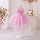 Butterfly Princess Dress for Girls Children's Trailing Birthday Party Puffy Costume Gown