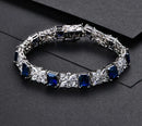 Sapphire Bracelets Charms Sterling Silver Created Sapphire Bracelet For Women Jewellery