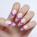 10Pcs Handmad Press on Nails White Base Nails with Diamonds Aurora & Mirror Powder Crystal Nails