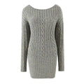 Women Off Shoulder Twist Sweater Dress Long Sleeve Package Hip Short Autumn Winter Dresses Knit Robe