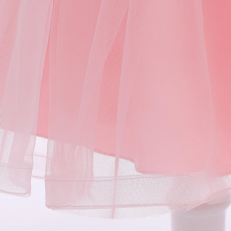 Girls Party Dresses Elegant Kids Wedding Dress For Girl Birthday Princess Gown Short Sleeve Children Summer Clothes
