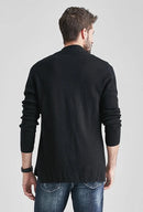 Autumn Winter Knit Men's Cardigan Slim Fit Sweater Simple Male Retro Solid Casual Outwear Long Sleeve Thick Cardigans