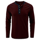 Men Henley Collar Solid Color Tee Tops Men Casual Slim Fit Tshirts Men Tees