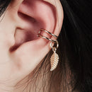 Leaf Ear Cuff for Women Gold Color Metal Clip Earrings Non Piercing Clips On Jewelry