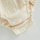 New Infant Toddler Newborn Baby Girls Sleeveless Crew Neck Pleated Lace Patchwork Romper Sunsuit Jumpsuit Casual Clothes