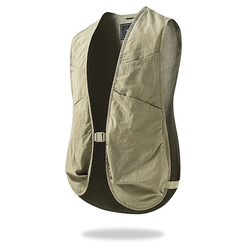 Obroi Beige vest on a white background