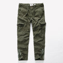 Mens Cargo Pants Camouflage Cotton Pockets and Leg Opening Zipper Loose Trousers