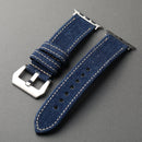 Handmade denim strap compatible with Apple Watch 49MM 46MM 45MM Ultra S12 double-layer denim bracelet