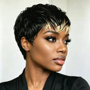 Pixie Cut human human hair Wig 6Inch Basic for Daily Women Chic Retro short straight