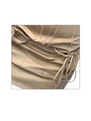 Women's Mini Dress Lace Up Party Club Strapless Dresses Sexy Elegant Vintage Bodycon Dress for Women Ladies Summer