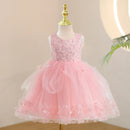 Flower Girl Wedding Dress Kids Pink Birthday Party Princess Clothes Baby Evening Gala Costume Summer Tutu Gown Formal