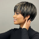 Black Short Afro Curly Pixie Cut Wig  Short Human Hair Wig Hair