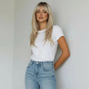 Blonde Layered Wig with Bangs Mixed Blonde 20 Inch Realistic Everyday Glueless Wig for Women Gift Wig