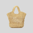 Woven Small Tote Bag Hollow Straw Handbags Handmade Summer Beach Shoulder Bags Mini Bali Purses