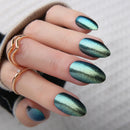 Glossy Almond Press on nails Short Chrome Manicure Reusable False Acrylic Nail Art Tips