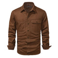 Men's Autumn Casual Plaid Button Long Sleeve Coat Urban Flannel Shirt Top