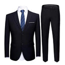 Men Suit Set Male Groom Suit Lapel Slimming Single Breasted Suit  Fine Stitching