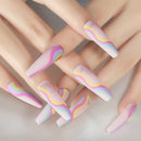 Pastel rainbow nail art on a neutral background, Obroi