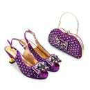 Women Shoes and Bags Set Decorated with Rhinestone Luxury Shoe and Bag Set for Party in Women
