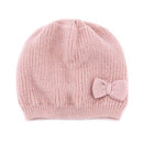 Cute Bow Knitted Baby Hat Winter Warm Newborn Infant Cap Beanies Solid Color Soft Ear Protection Baby Boys Girls Hat Bonnet