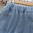 Children Kids Jeans Girl Classic Denim Pants Loose Casual Toddler Child Wide Leg Jeans Long Trousers for Teenage