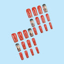 24pcs Romantic Valentine Day Press on Nails Pink Love Couple False Nails Wearable Nails for Women