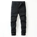 Men's Casual Pants Stretch Cotton Regular Straight Pockets Designer Trousers
