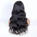 Middle Part Lace Wig With Bangs Body Wave Human Hair Bob Wig Natural Look Luxurious