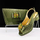 Shoes And Bag Sets For Evening Party With Stones Leather Handbags Match Bags