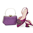Studded Pointed-Toe High Heel Shoes & Matching Bag Set Stylish and Comfortable Footwear for Women