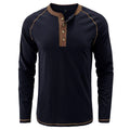 Men Henley Collar Solid Color Tee Tops Men Casual Slim Fit Tshirts Men Tees