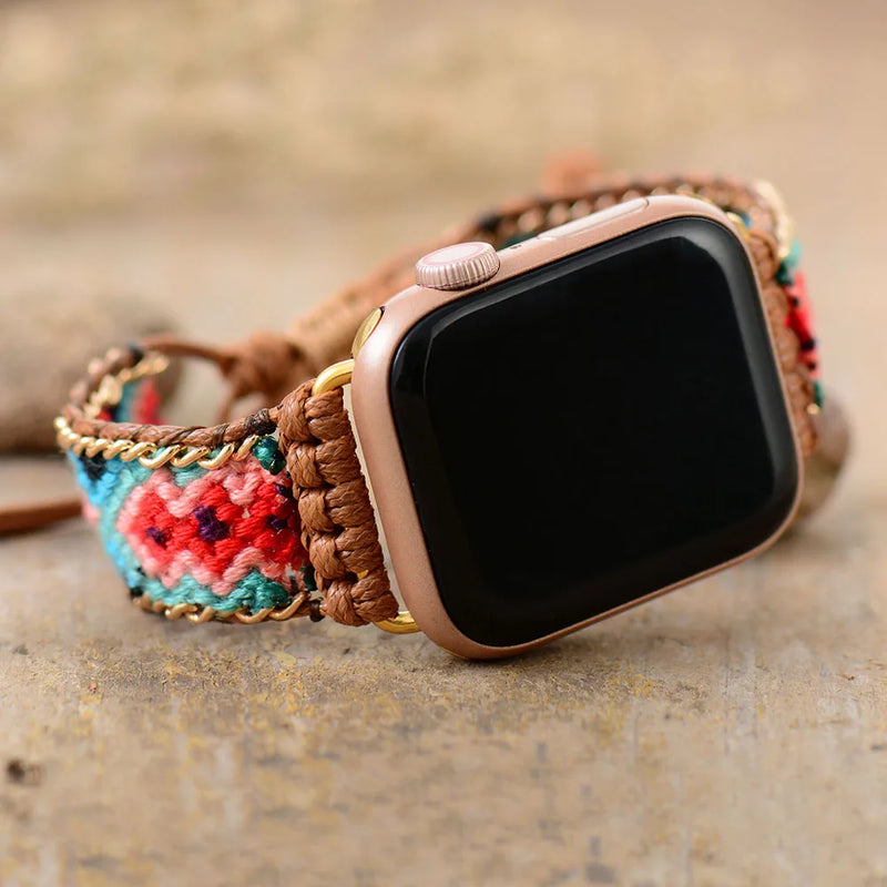 Wristband Strap 38/45mm Bohemia Style Smartwatch Band Vegan Bracelet For Iwatch Series 7 Accessories