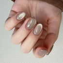 Cat Eye Nail Art Short Square Chic Fake Nail Detachable Finished False Nails Press on Nails